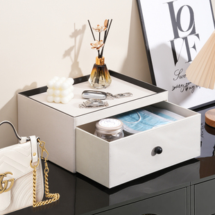 入户玄关收纳盒门口钥匙口罩杂物整理抽屉式置物架轻奢高级感摆件