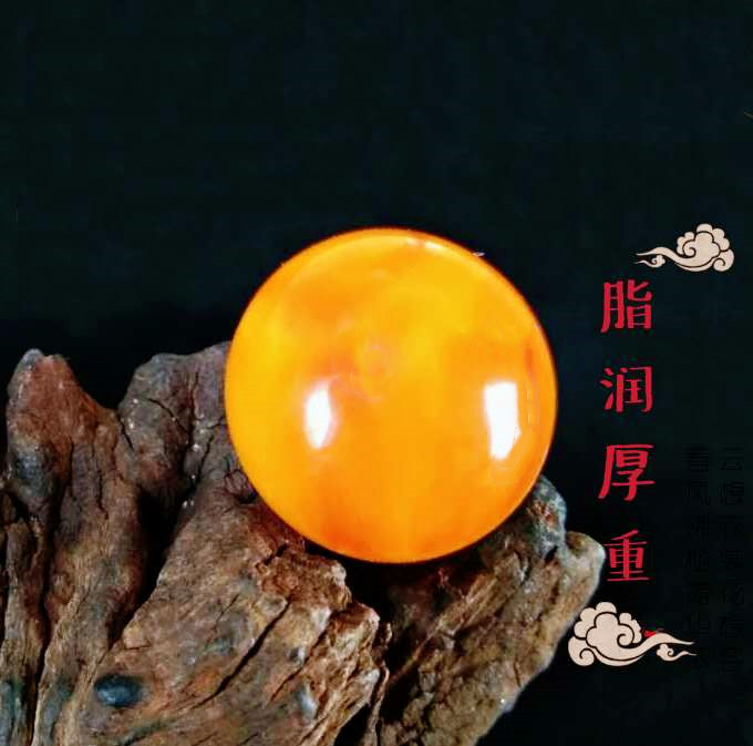 天然雞油黃老蜜蠟圓珠手串