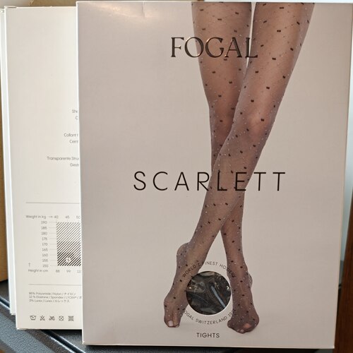 Fogal 10173 Scarlett Tights 亮丝波点菱形格纹T裆连裤袜