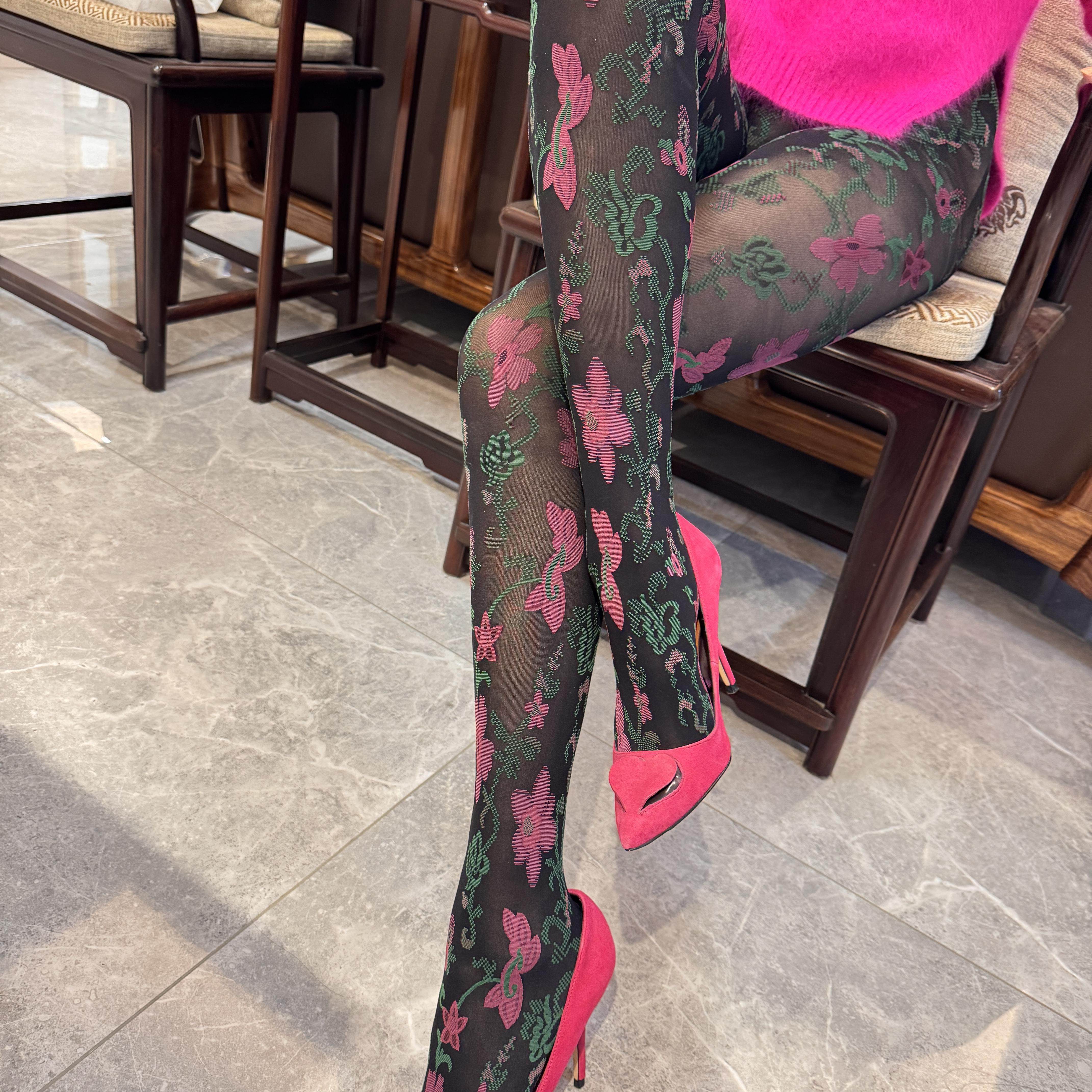 停产限量西班牙CdR  Selva 50D火龙果色花朵微透天鹅绒超弹连裤袜,女士内衣/男士内衣/家居服,连裤袜/打底袜,淘宝优惠券,粉丝福利购,淘宝优惠卷