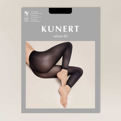 德国KUNERT Velvet 40D 天鹅绒微透肉黑色打底九分袜男女同款秋裤