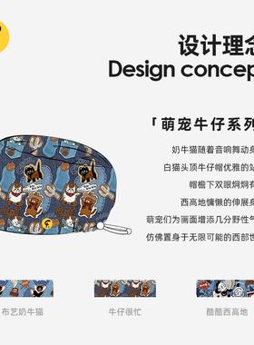 安诺/Faran 时尚印花帽医生护士工作帽全棉手术帽吸汗巾萌宠牛仔