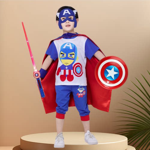 男童美国队长演出服走秀帅气套装