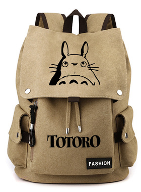 宫崎骏龙猫二次元动漫周边学生背包户外旅行帆布双肩大容量Totoro