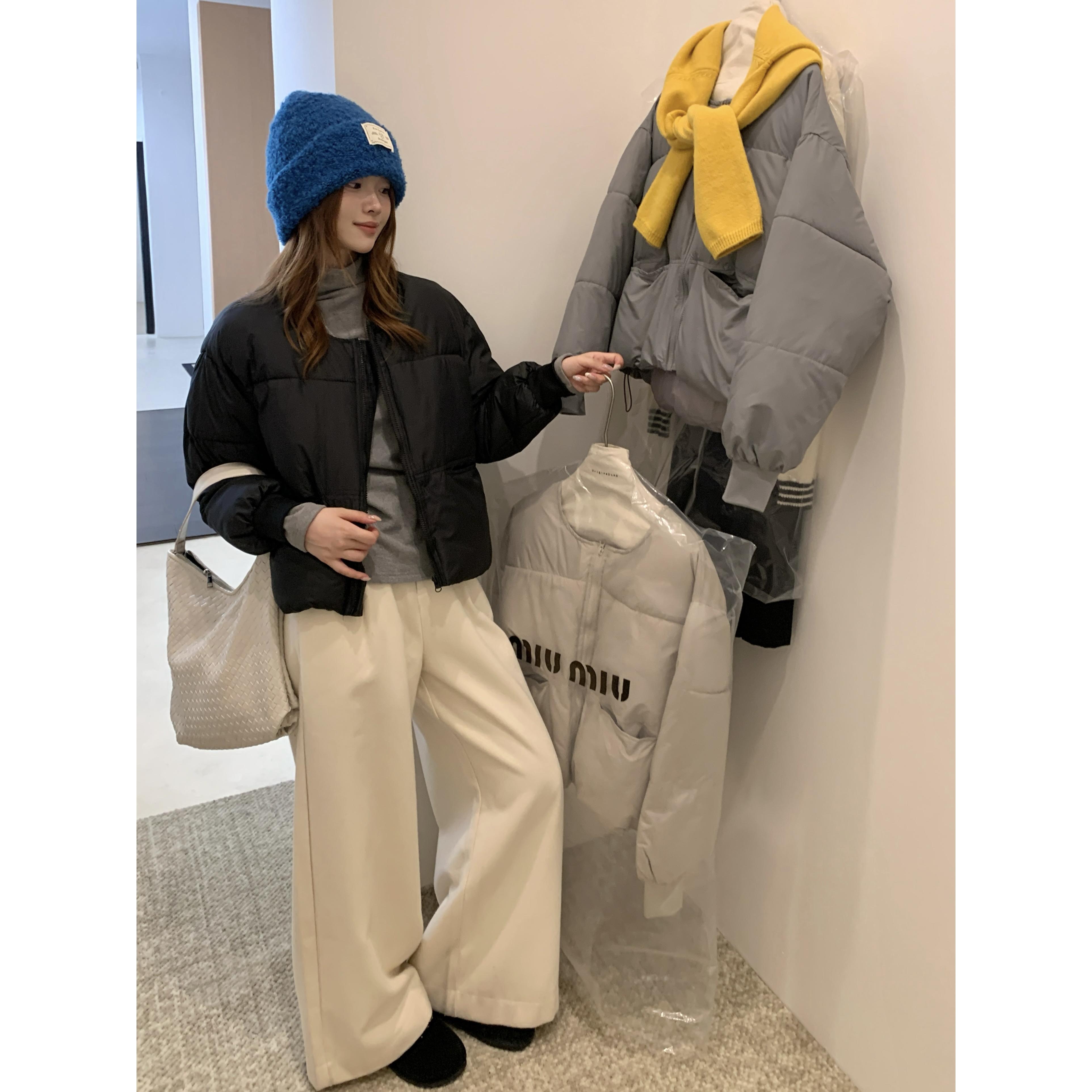 韩系新款毛领羽绒服女短款韩版小个子加厚服冬装外套棉服