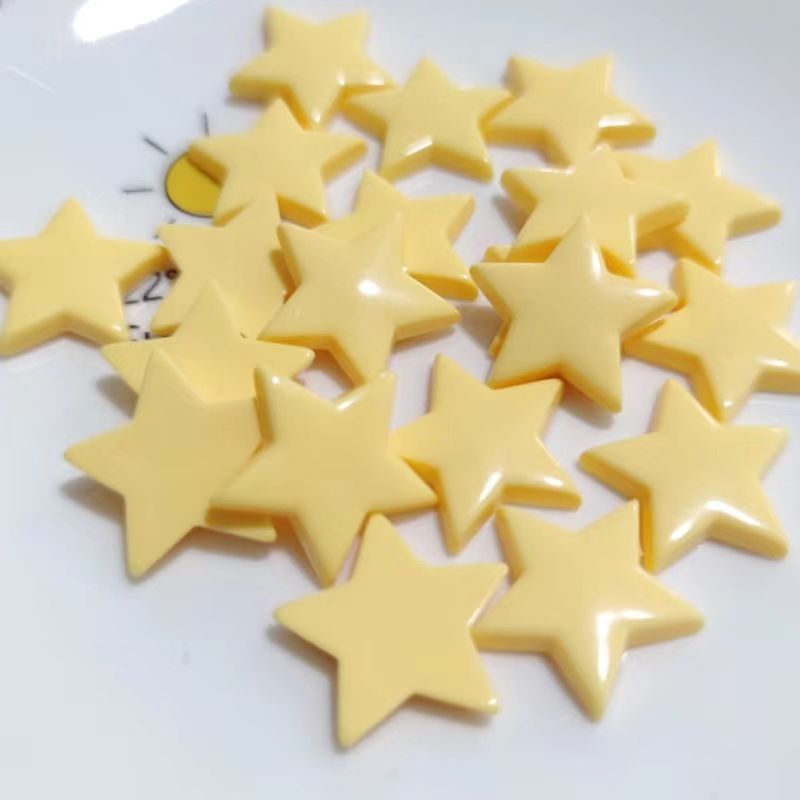 亮面片片黄色星星树脂配件冰箱贴