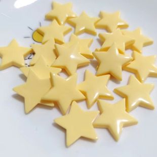 亮面片片黄色星星树脂配件冰箱贴片diy奶油胶手机壳发夹头饰材料