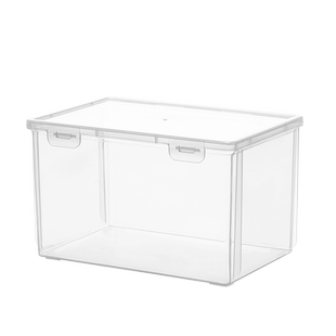 收纳盒子桌面储物盒收纳盒透明小盒子塑料盒长方形带盖卡扣