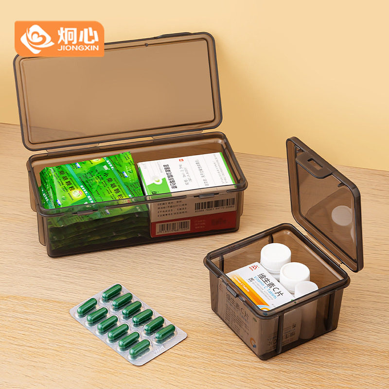 药品收纳盒放药物透明小药箱图片
