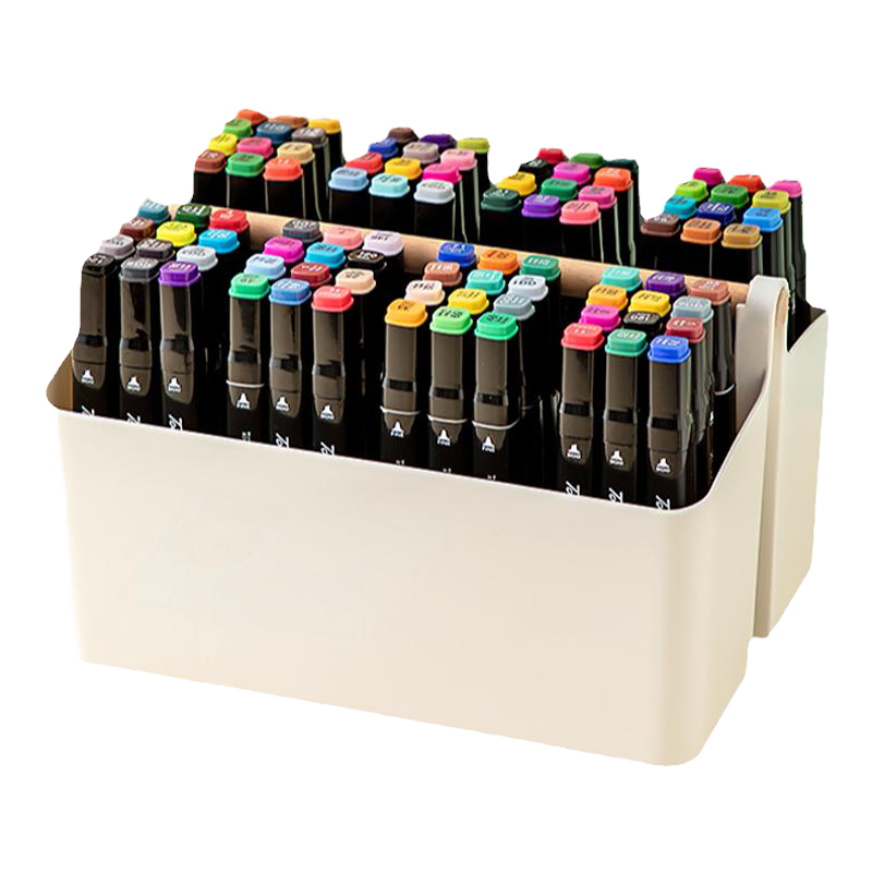 超大号笔筒收纳盒画笔彩笔马克笔水彩笔放文具书桌改造手提整理盒