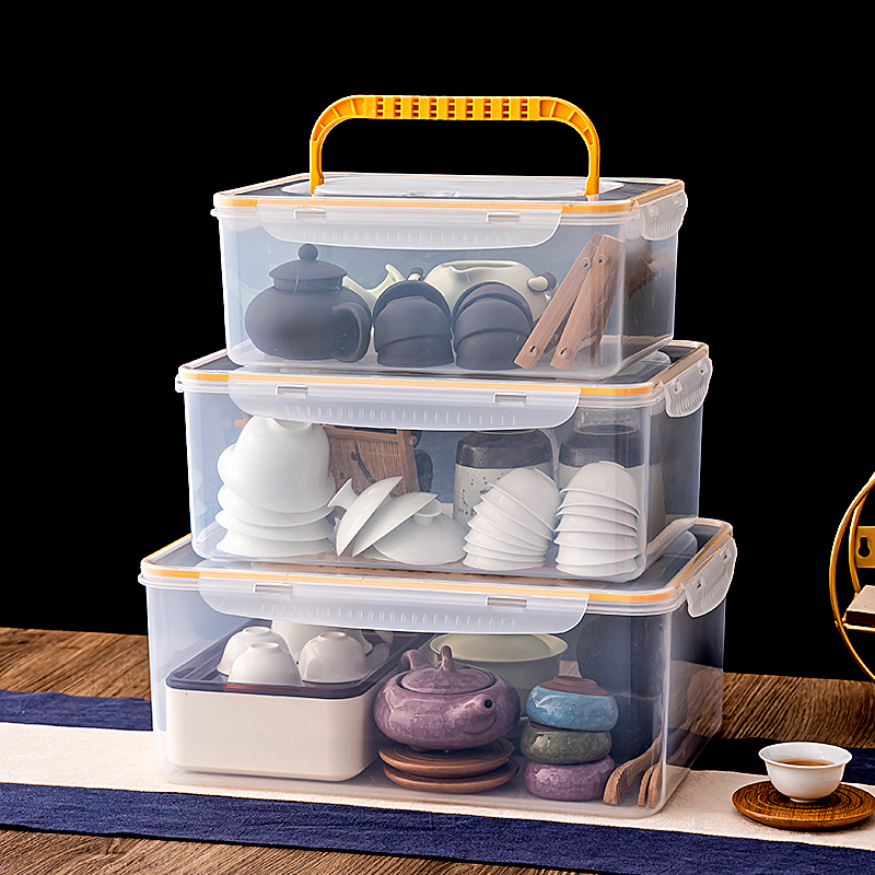 茶杯茶具收纳盒透明防尘手提便携