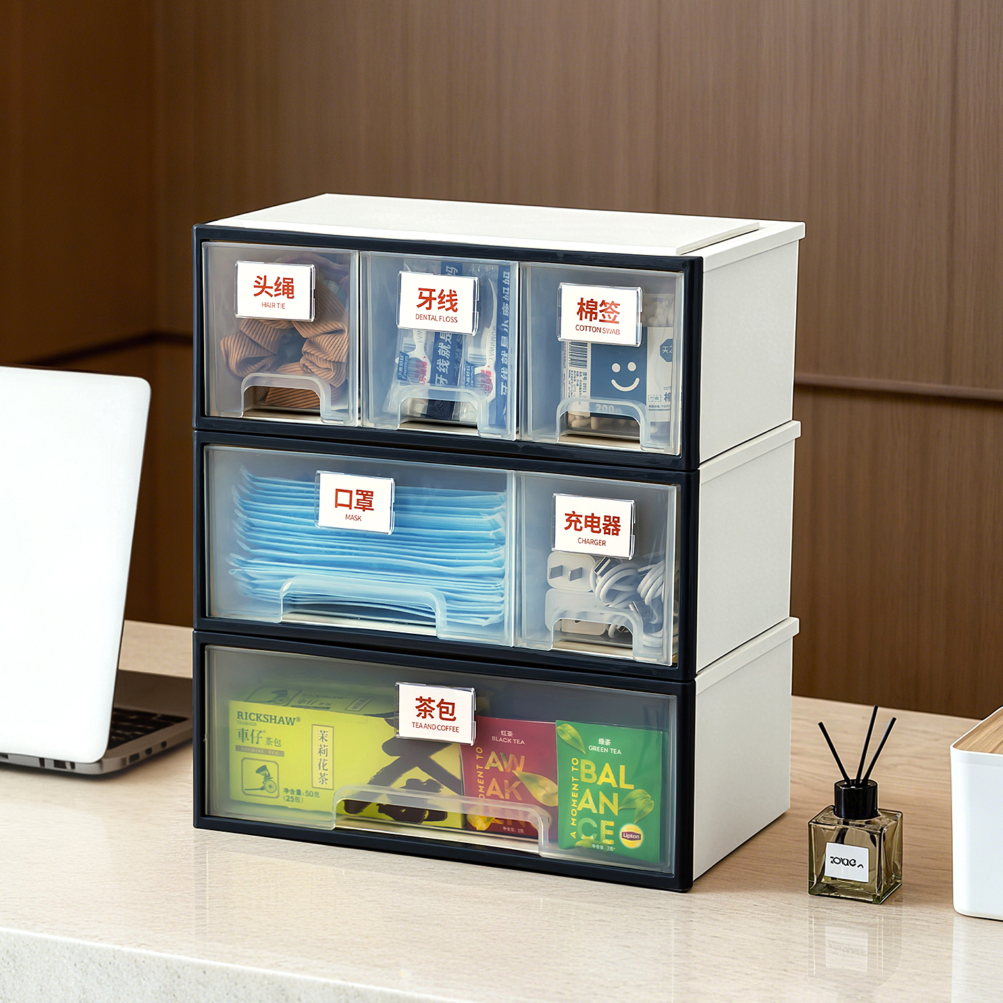 公司酒店前台百宝箱收纳盒多功能
