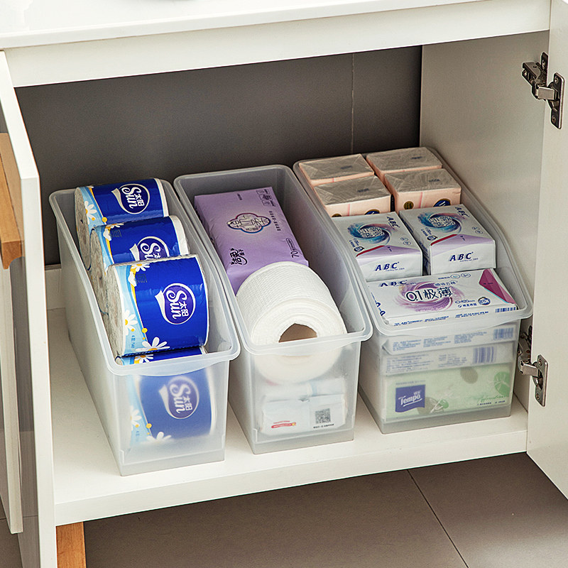 卫生间姨妈巾收纳盒放纸巾洗脸巾厕所置物架浴室橱柜下方整理架
