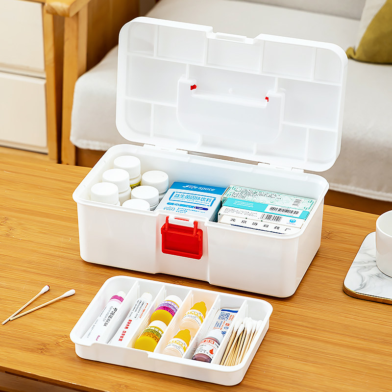 手提药箱血糖仪收纳盒分格便携医用药物药品药剂测试纸仪器整理箱