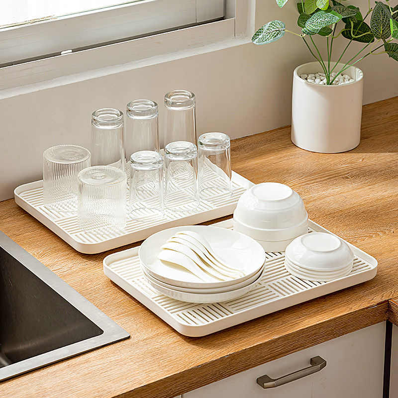 双层沥水盘塑料托盘创意长方形家用杯子水杯架茶杯置物架茶几茶盘,家庭/个人清洁工具,杯架,淘宝优惠券,粉丝福利购,淘宝优惠卷