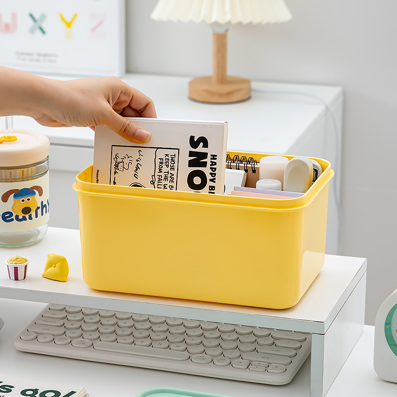多巴胺桌面收纳盒化妆品文具整理多功能工位书桌储物盒小型收纳箱,收纳整理,桌面收纳盒,淘宝优惠券,粉丝福利购,淘宝优惠卷