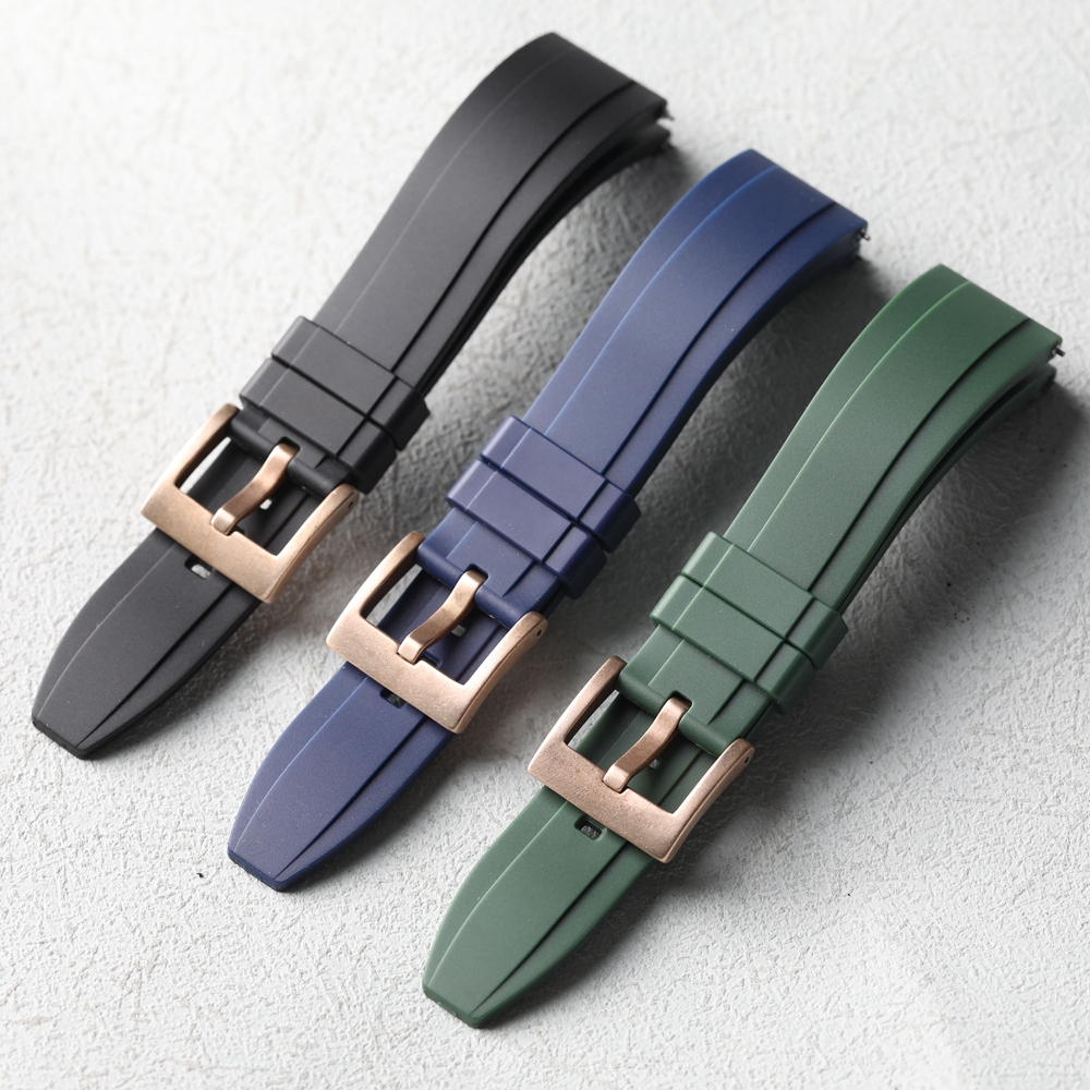 手工丁晴橡胶表带青铜20MM22MM