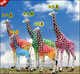 玻璃钢仿真长颈鹿模型雕塑长颈鹿摆件彩绘长颈鹿动物园雕塑长颈鹿