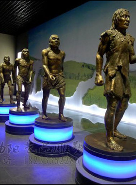 树脂原始部落生活场景雕塑人类进化论摆件人类的演变过程都是猿人