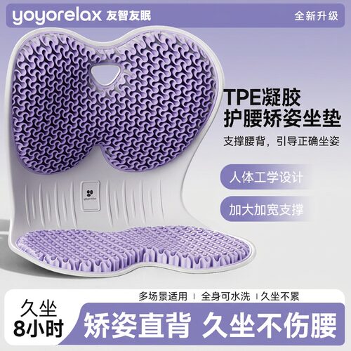友智友眠TPE护腰矫姿坐垫Max款人体工学神器腰靠支撑垫久座不累