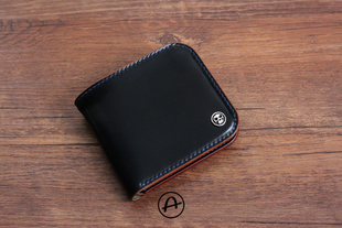 一皮原创经典款极简风短夹 美国霍温HORWEEN马臀皮短夹马臀皮钱包