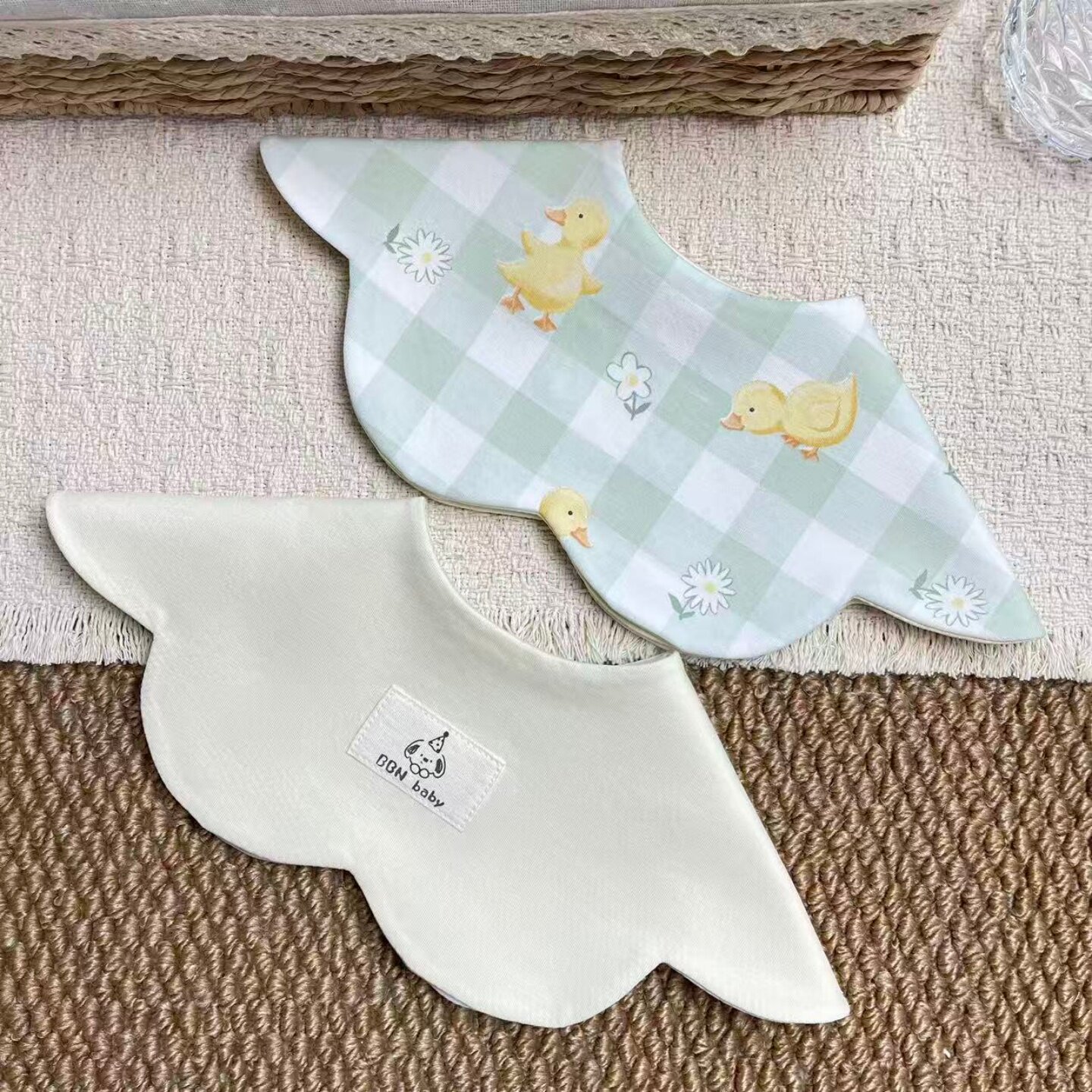 婴儿双面口水巾棉质围嘴百搭围兜
