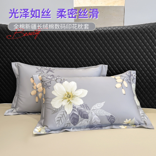 全棉长绒棉贡缎枕套纯棉学生成人单人枕头套单只装 枕芯套48X74cm