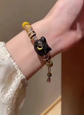 陶瓷猫咪手串情侣款设计感