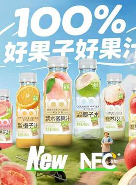 不止夏天100％椰子水NFC果汁480ml*15瓶整箱橙汁荔枝汁苹果汁饮料