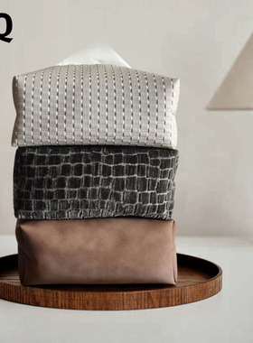 苔藓绿色2025新款纸巾盒高级感家用客厅中古风轻奢茶几纸巾收纳包