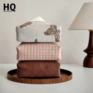 原创小众法式中古风高级感2026新款纸巾盒家用客厅桌面纸巾收纳包