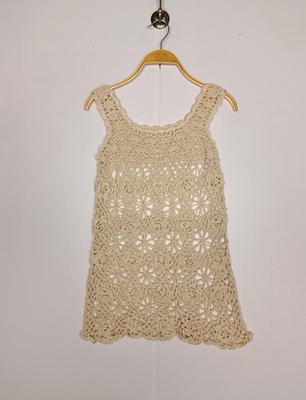 文艺范手工钩花镂空通花背心