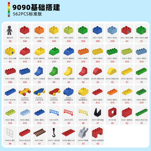 万格大颗粒积木9090套装