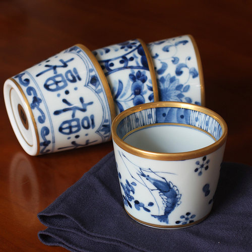 日本进口陶瓷茶杯999手描真金