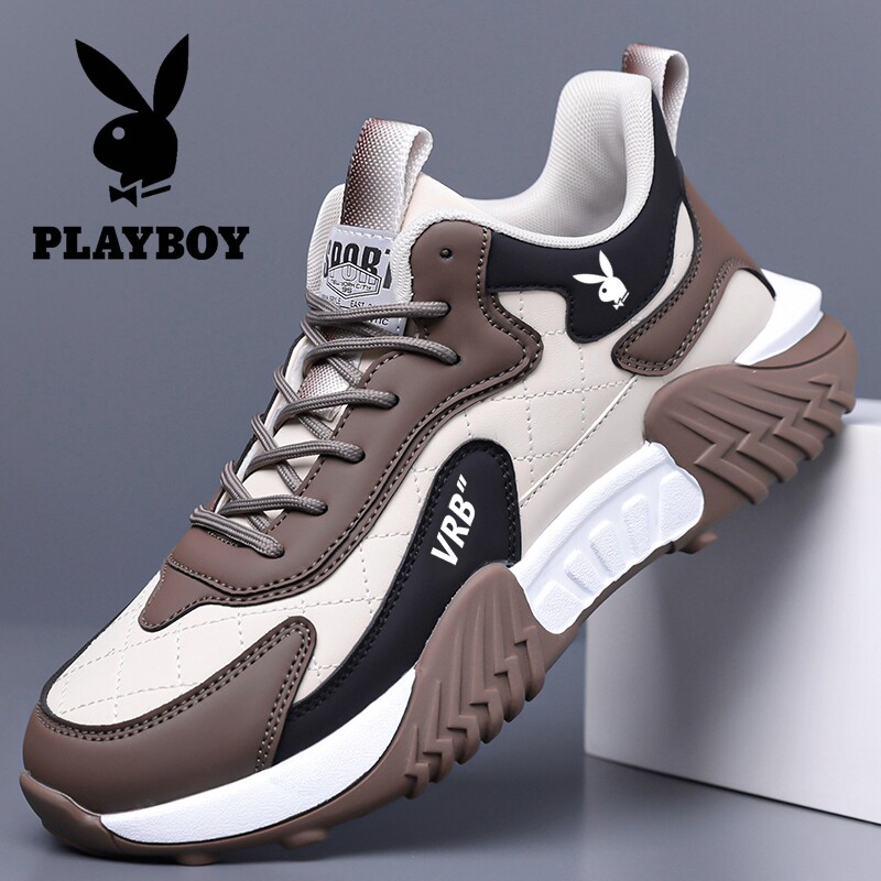 花花公子男鞋冬季新款皮面运动休闲鞋防滑耐磨软底跑步鞋百搭潮鞋