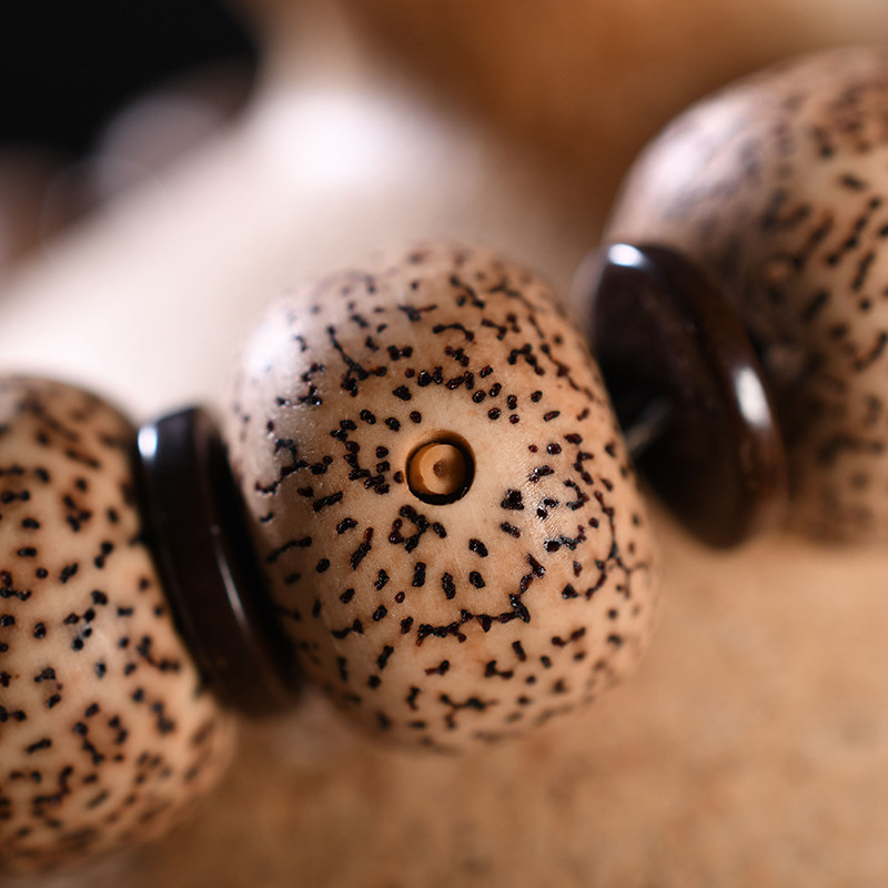 摩尼籽冰花大星月菩提子手串单圈干磨正月高密佛珠手链男女款新月