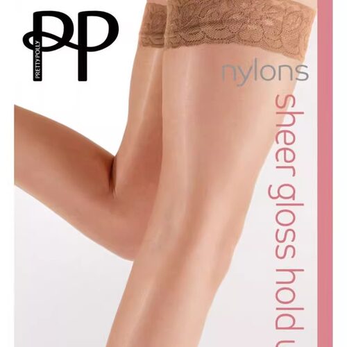 Pretty Polly PP丝袜吊带长筒袜子NYLONS尼龙防滑蕾丝超薄10D