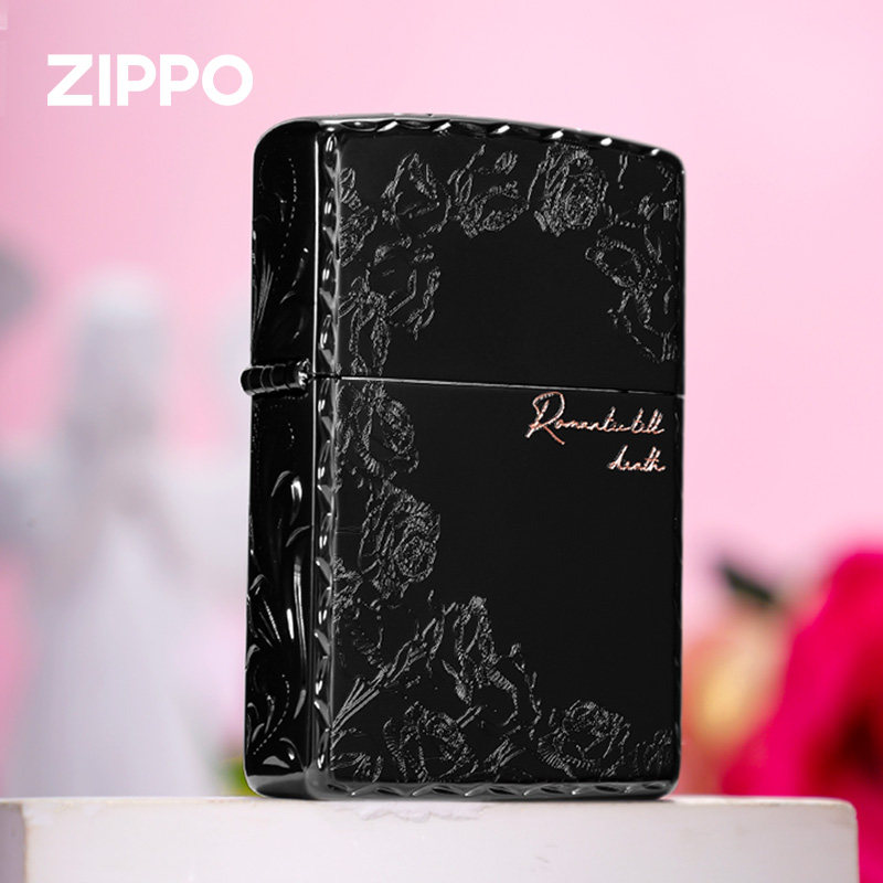 zippo打火机 玫瑰爱恋防风煤油打火机黑曜冰咬边生日礼物送男朋友,ZIPPO/瑞士军刀/眼镜,ZIPPO/芝宝,淘宝优惠券,粉丝福利购,淘宝优惠卷
