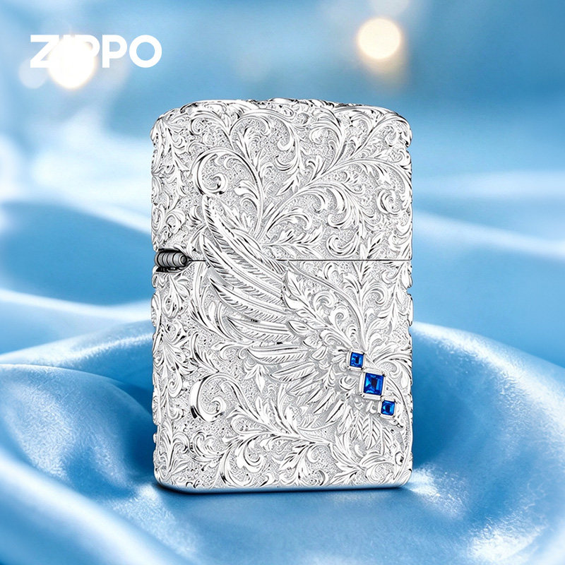 zippo打火机正版  唐草热恋之翼 套壳重甲镶钻 高级感生日礼物男