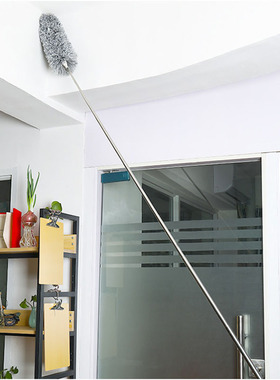 2.8米加长鸡毛掸子可伸缩除尘掸家用天花板除尘工具可水洗灰尘掸