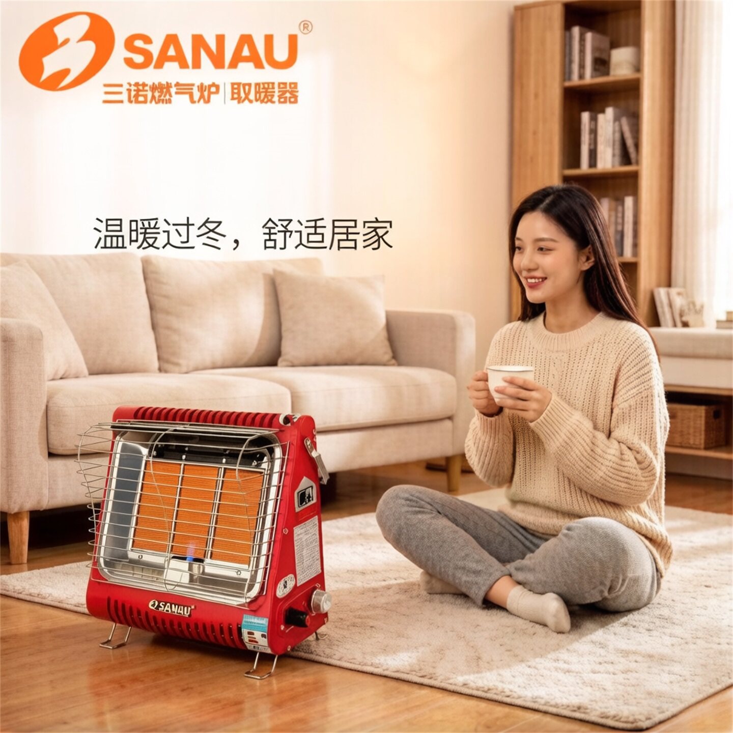 SANAU三诺燃气取暖器家用天然气取暖器烤火炉煤气液化气取暖炉