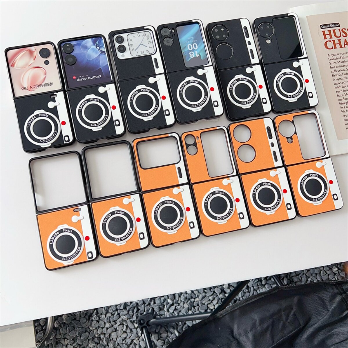 个性趣味立体相机适用华为pocket2/s折叠手机壳小米mixflip全包三星zflip5硅胶OPPOFindN3Flip荣耀MagicVFlip