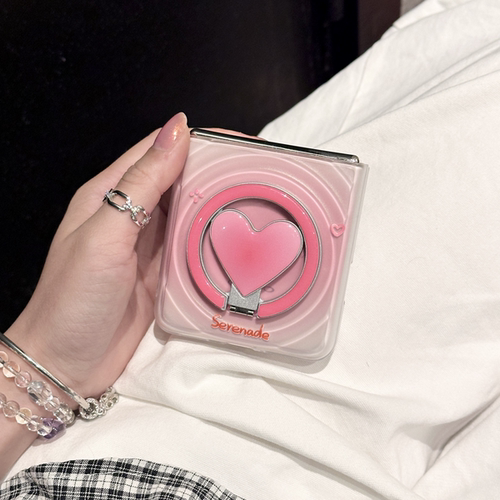 磨砂透白晕染色小爱心手机壳