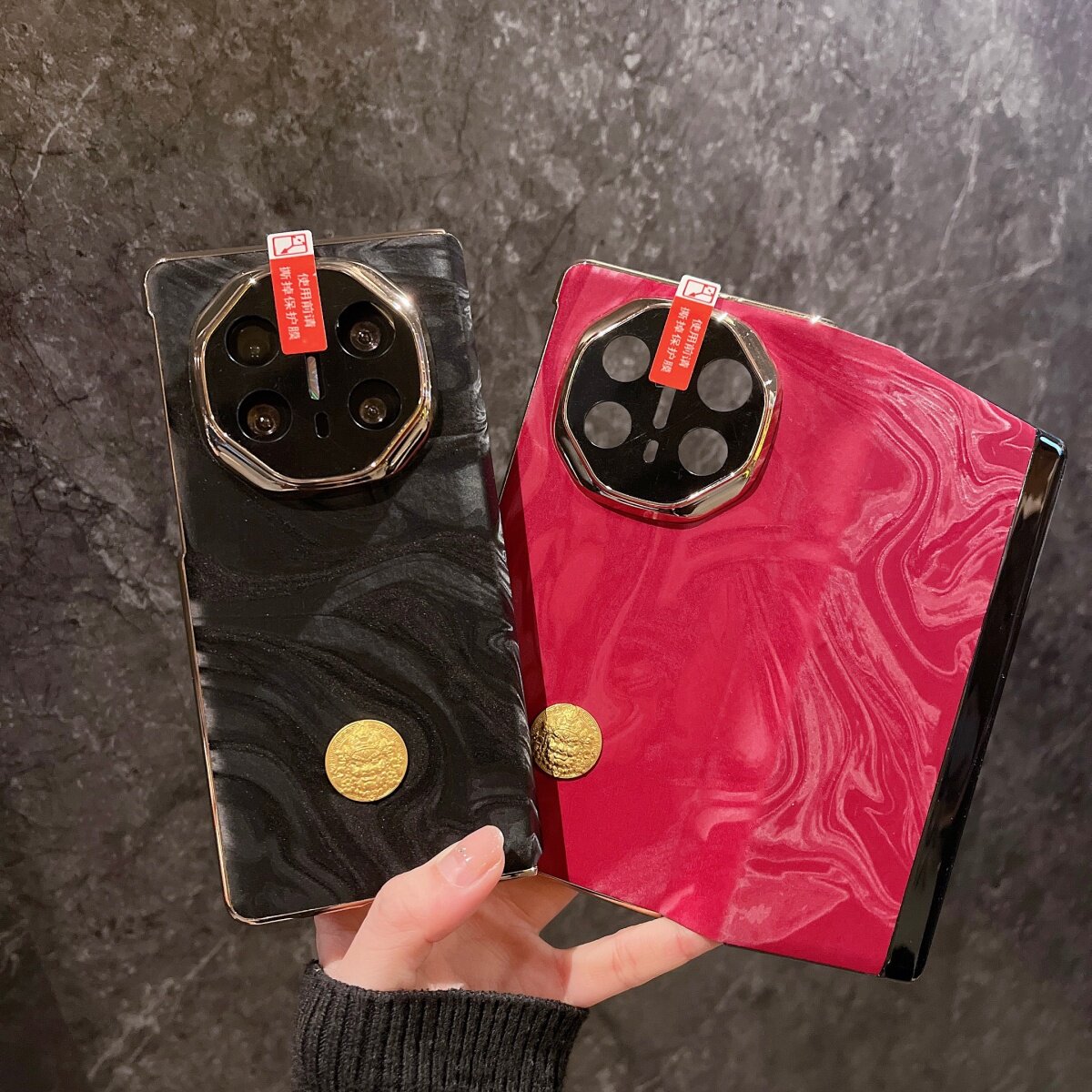 新年红财神翻盖全包防摔手机壳