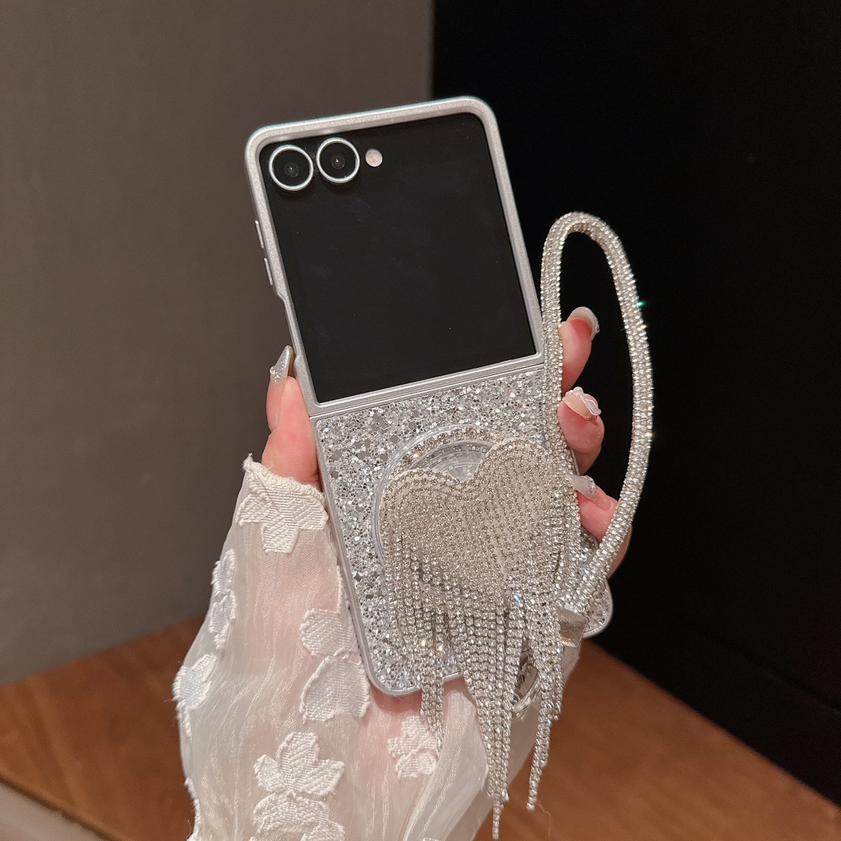 适用华为银色闪粉保护套