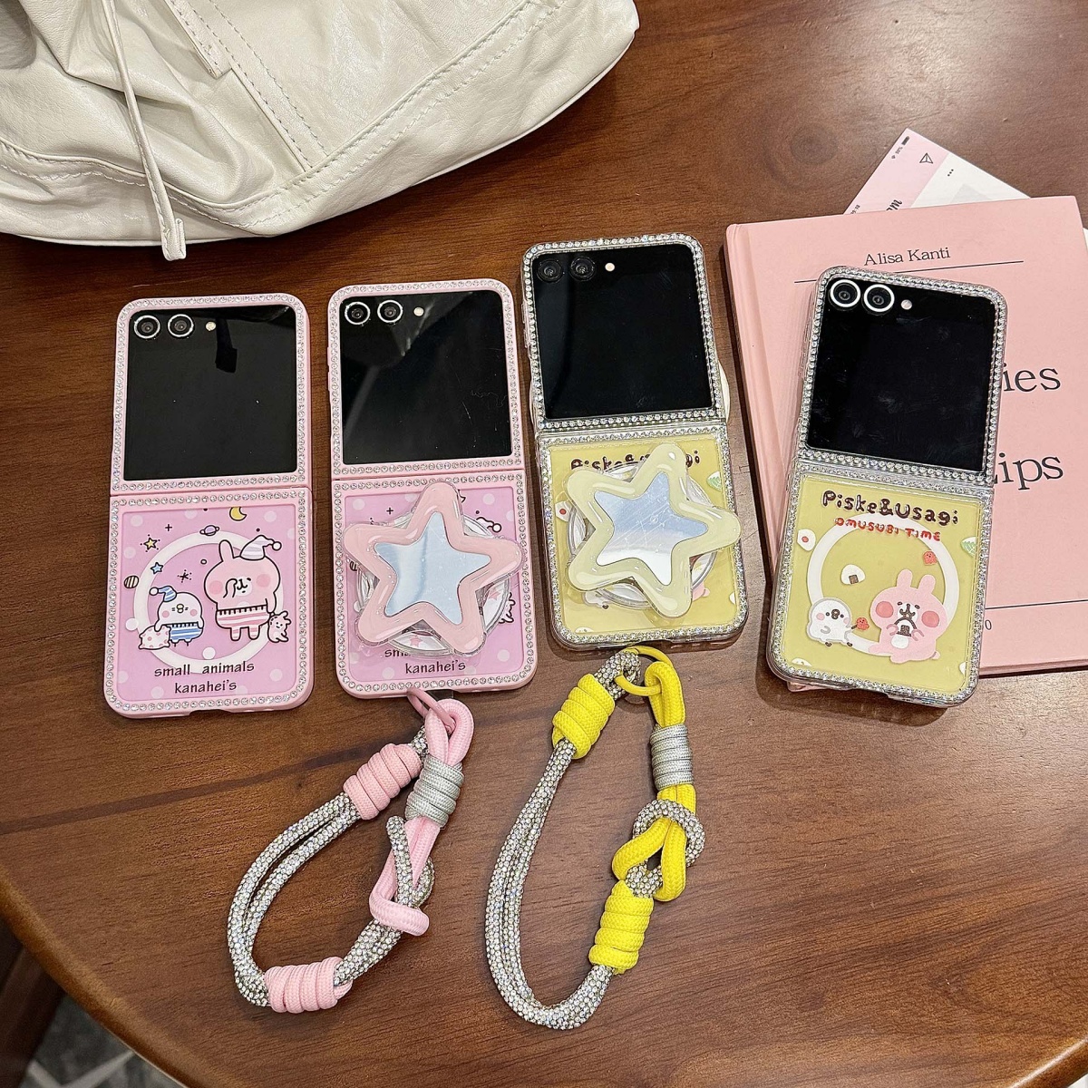 适用三星GalaxyZFlip6折叠屏保护套zflip5手机壳韩风ins卡娜赫拉新款w24flip全包防摔磁吸闪钻壳二合一大视窗