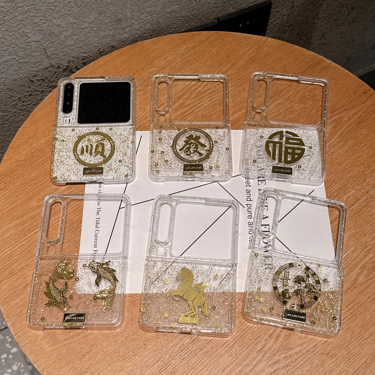 金箔元宝闪粉手机壳适用三星