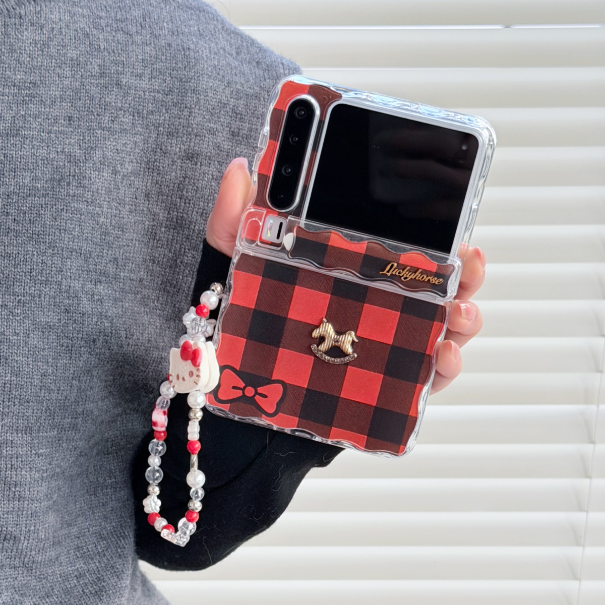 新年红色格子复古款立体kt猫小马适用华为Pura X手机壳保护套折叠屏pura x典藏版全包防摔波浪纹purax护中轴,3C数码配件,手机保护套/壳,淘宝优惠券,粉丝福利购,淘宝优惠卷