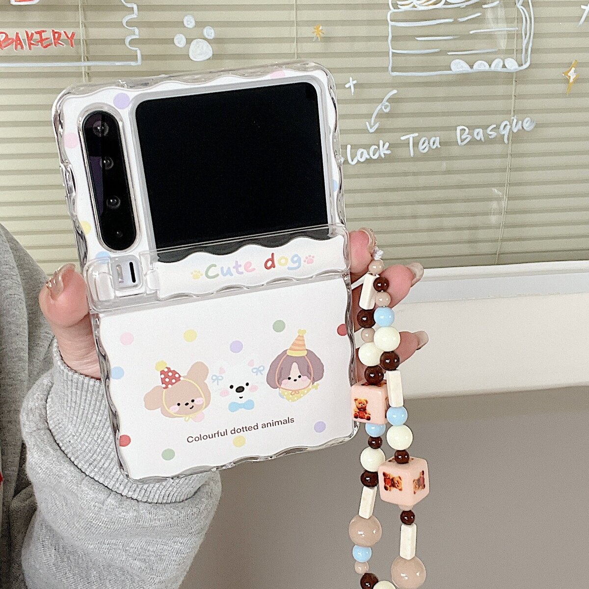 ins新款曲边透明白底波点三只小狗适用华为Pura X手机壳保护套折叠屏purax典藏版磁吸中轴三星GalaxyZFlip7女