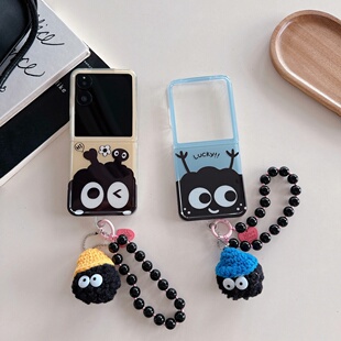 xflip可爱 女款 韩国ins风黑小煤球适用小米MIXFlip手机壳保护套折叠屏荣耀magicvflip全包防摔三星flip5 6个性